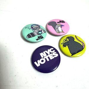 NYC Votes Collectible Pinback Set (4) 2025 New York City Mayoral Election